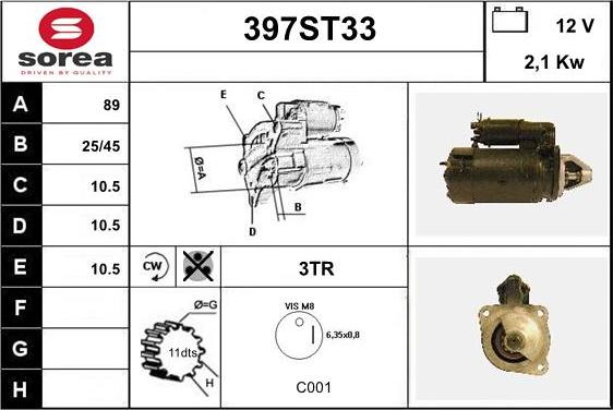 STARTCAR 397ST33 - Starteris adetalas.lv