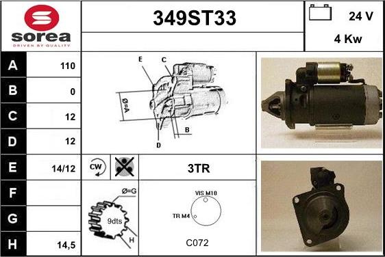 STARTCAR 349ST33 - Starteris adetalas.lv