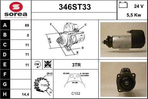 STARTCAR 346ST33 - Starteris adetalas.lv