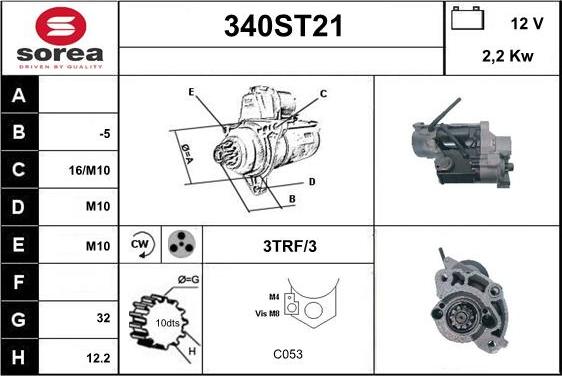 STARTCAR 340ST21 - Starteris adetalas.lv