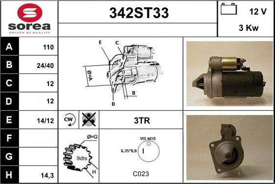 STARTCAR 342ST33 - Starteris adetalas.lv