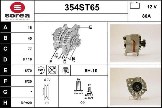 STARTCAR 354ST65 - Ģenerators adetalas.lv