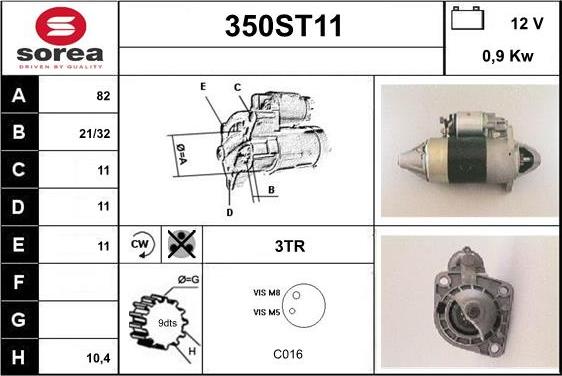 STARTCAR 350ST11 - Starteris adetalas.lv