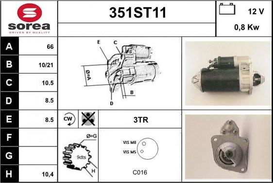 STARTCAR 351ST11 - Starteris adetalas.lv