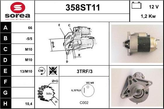 STARTCAR 358ST11 - Starteris adetalas.lv