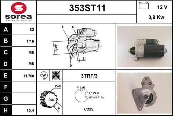 STARTCAR 353ST11 - Starteris adetalas.lv