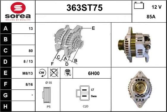 STARTCAR 363ST75 - Ģenerators adetalas.lv