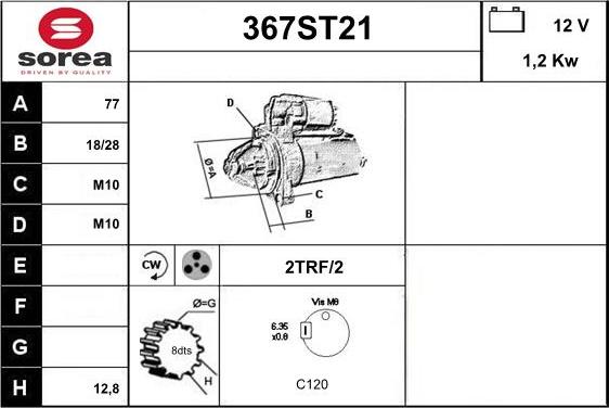 STARTCAR 367ST21 - Starteris adetalas.lv