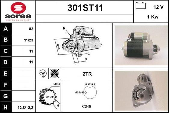 STARTCAR 301ST11 - Starteris adetalas.lv