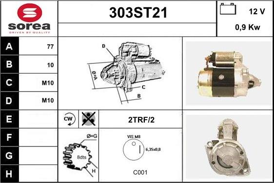 STARTCAR 303ST21 - Starteris adetalas.lv