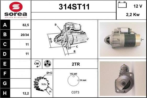 STARTCAR 314ST11 - Starteris adetalas.lv