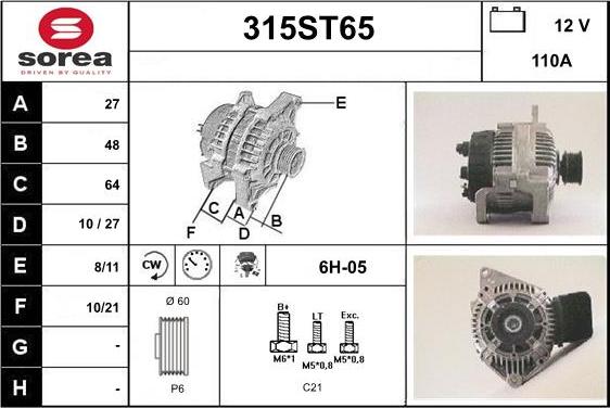 STARTCAR 315ST65 - Ģenerators adetalas.lv