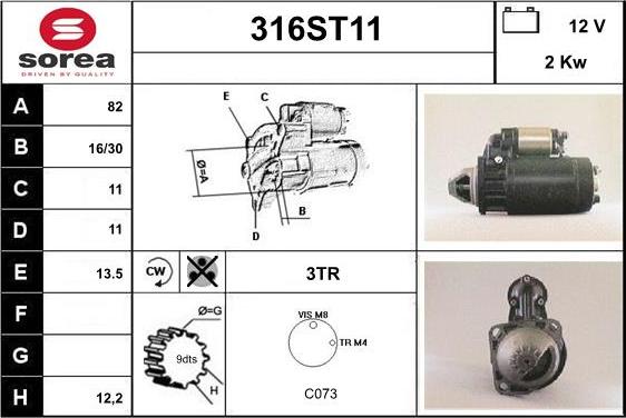 STARTCAR 316ST11 - Starteris adetalas.lv