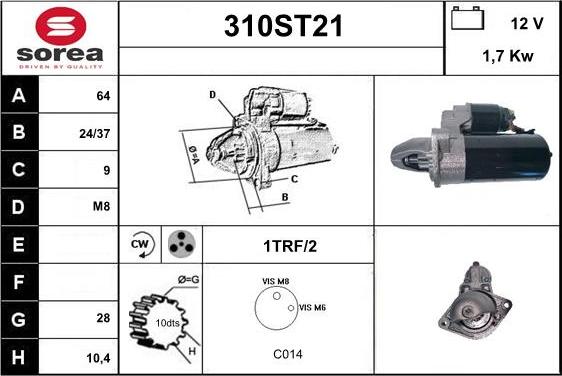 STARTCAR 310ST21 - Starteris adetalas.lv