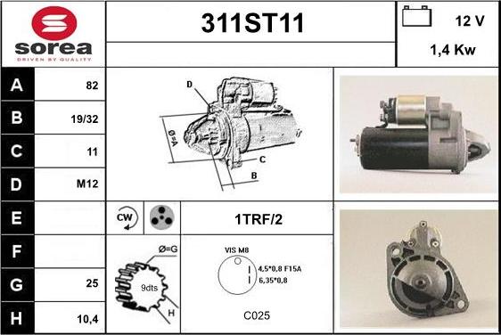 STARTCAR 311ST11 - Starteris adetalas.lv