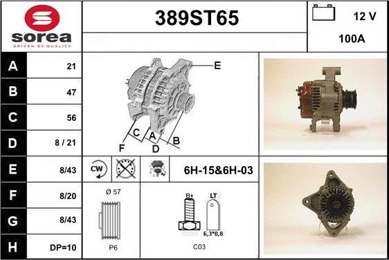 STARTCAR 389ST65 - Ģenerators adetalas.lv