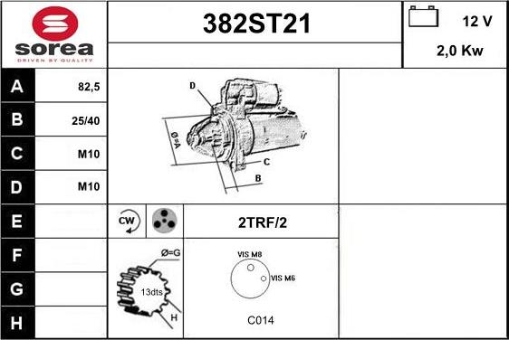 STARTCAR 382ST21 - Starteris adetalas.lv