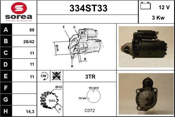 STARTCAR 334ST33 - Starteris adetalas.lv