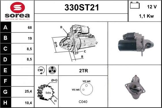 STARTCAR 330ST21 - Starteris adetalas.lv