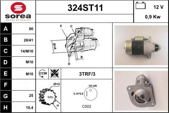 STARTCAR 324ST11 - Starteris adetalas.lv