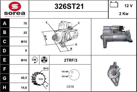 STARTCAR 326ST21 - Starteris adetalas.lv