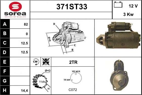 STARTCAR 371ST33 - Starteris adetalas.lv