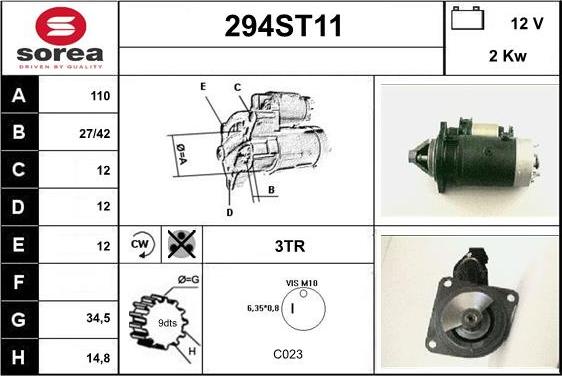 STARTCAR 294ST11 - Starteris adetalas.lv