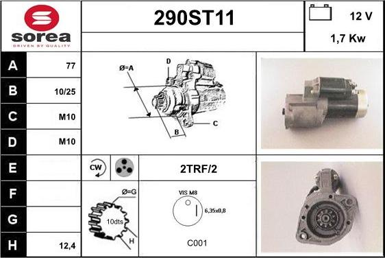 STARTCAR 290ST11 - Starteris adetalas.lv