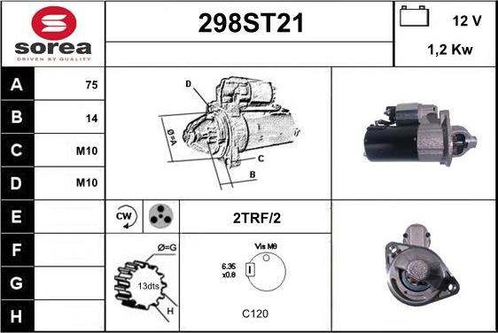 STARTCAR 298ST21 - Starteris adetalas.lv