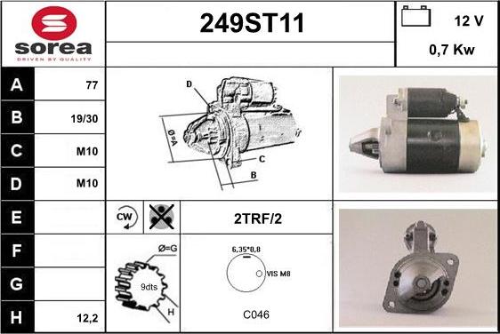 STARTCAR 249ST11 - Starteris adetalas.lv