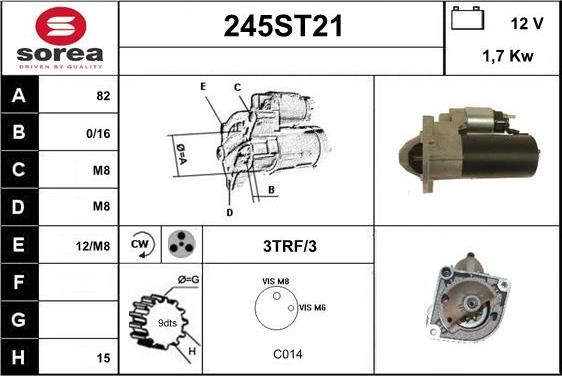 STARTCAR 245ST21 - Starteris adetalas.lv