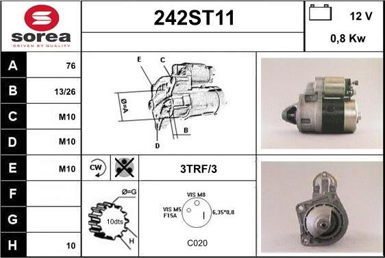 STARTCAR 242ST11 - Starteris adetalas.lv