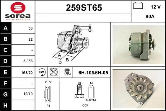 STARTCAR 259ST65 - Ģenerators adetalas.lv