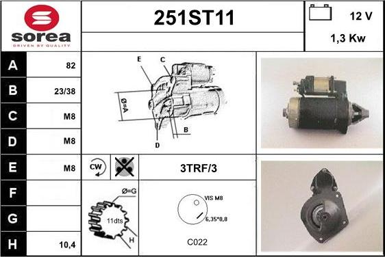 STARTCAR 251ST11 - Starteris adetalas.lv