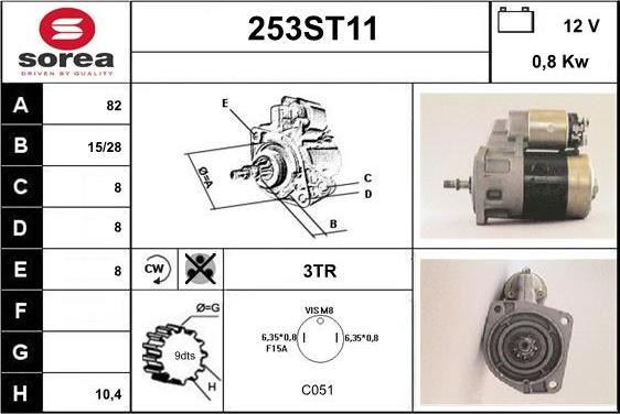 STARTCAR 253ST11 - Starteris adetalas.lv