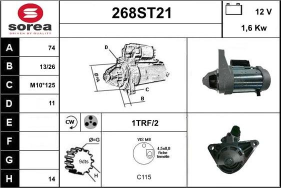 STARTCAR 268ST21 - Starteris adetalas.lv