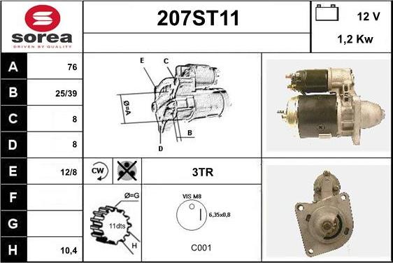 STARTCAR 207ST11 - Starteris adetalas.lv