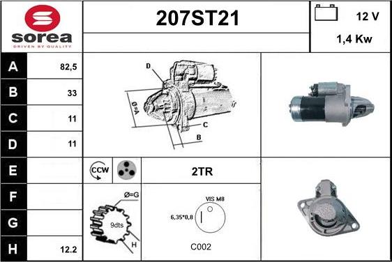 STARTCAR 207ST21 - Starteris adetalas.lv