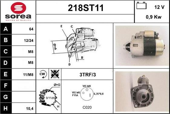 STARTCAR 218ST11 - Starteris adetalas.lv