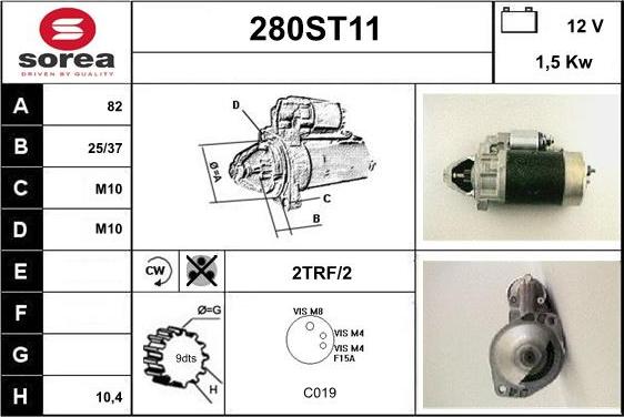 STARTCAR 280ST11 - Starteris adetalas.lv