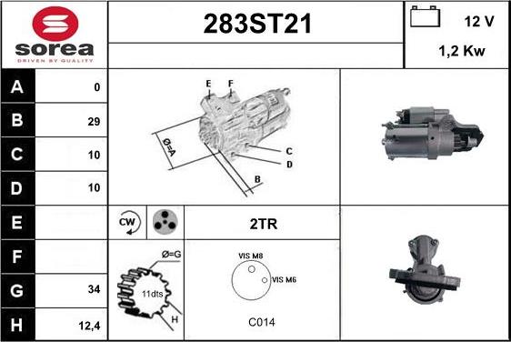 STARTCAR 283ST21 - Starteris adetalas.lv