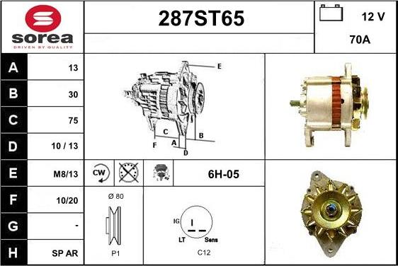 STARTCAR 287ST65 - Ģenerators adetalas.lv