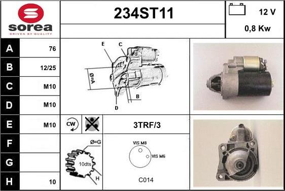 STARTCAR 234ST11 - Starteris adetalas.lv