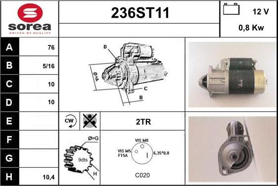 STARTCAR 236ST11 - Starteris adetalas.lv