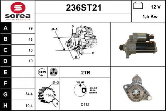 STARTCAR 236ST21 - Starteris adetalas.lv