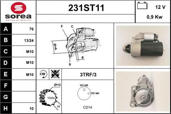 STARTCAR 231ST11 - Starteris adetalas.lv