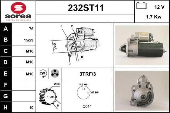 STARTCAR 232ST11 - Starteris adetalas.lv