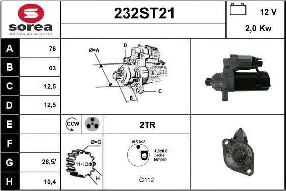 STARTCAR 232ST21 - Starteris adetalas.lv