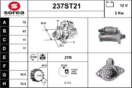 STARTCAR 237ST21 - Starteris adetalas.lv