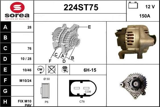 STARTCAR 224ST75 - Ģenerators adetalas.lv